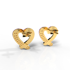 Trendy Heart Shape Partywear Stud Earrings, Hallmarked 925 Sterling Silver sterlyn 925