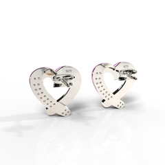 Trendy Heart Shape Partywear Stud Earrings, Hallmarked 925 Sterling Silver sterlyn 925