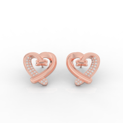 Trendy Heart Shape Partywear Stud Earrings, Hallmarked 925 Sterling Silver sterlyn 925