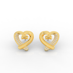 Trendy Heart Shape Partywear Stud Earrings, Hallmarked 925 Sterling Silver sterlyn 925