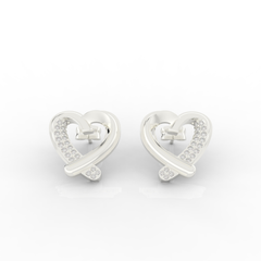 Trendy Heart Shape Partywear Stud Earrings, Hallmarked 925 Sterling Silver sterlyn 925