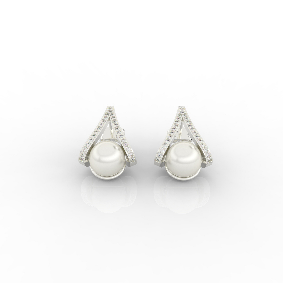 Water Pearl Drop Sparkling CZ Stud Earring, Hallmarked 925 Sterling Silver sterlyn 925