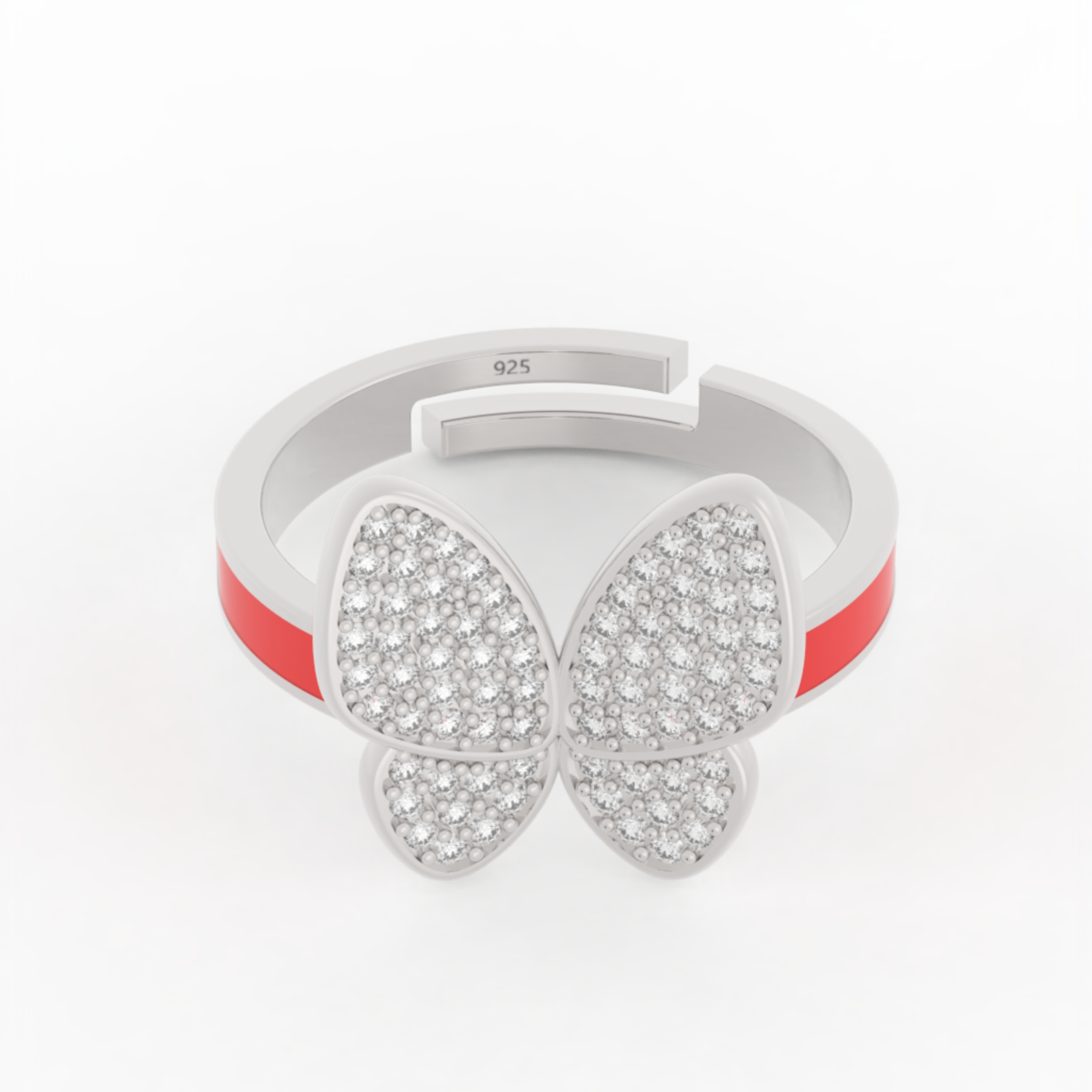 Women Personalised Butterfly Ring- Hallmarked 925 Sterling Silver sterlyn 925