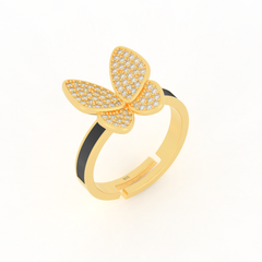 Women Personalised Butterfly Ring- Hallmarked 925 Sterling Silver sterlyn 925