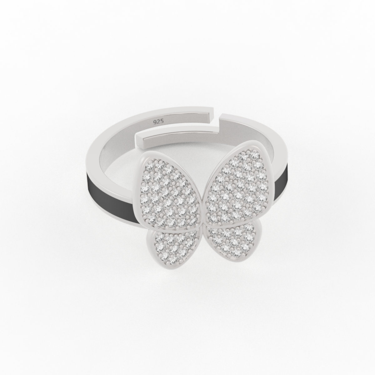 Women Personalised Butterfly Ring- Hallmarked 925 Sterling Silver sterlyn 925