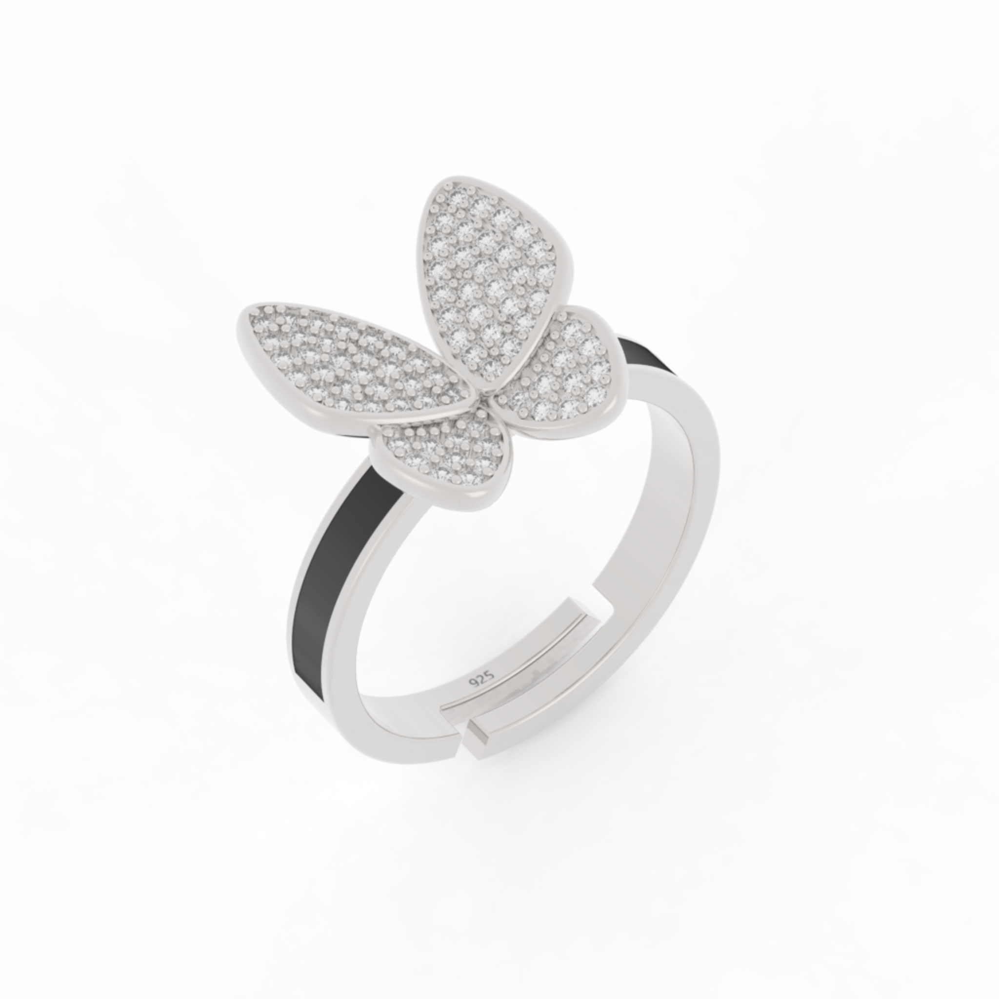 Women Personalised Butterfly Ring- Hallmarked 925 Sterling Silver sterlyn 925