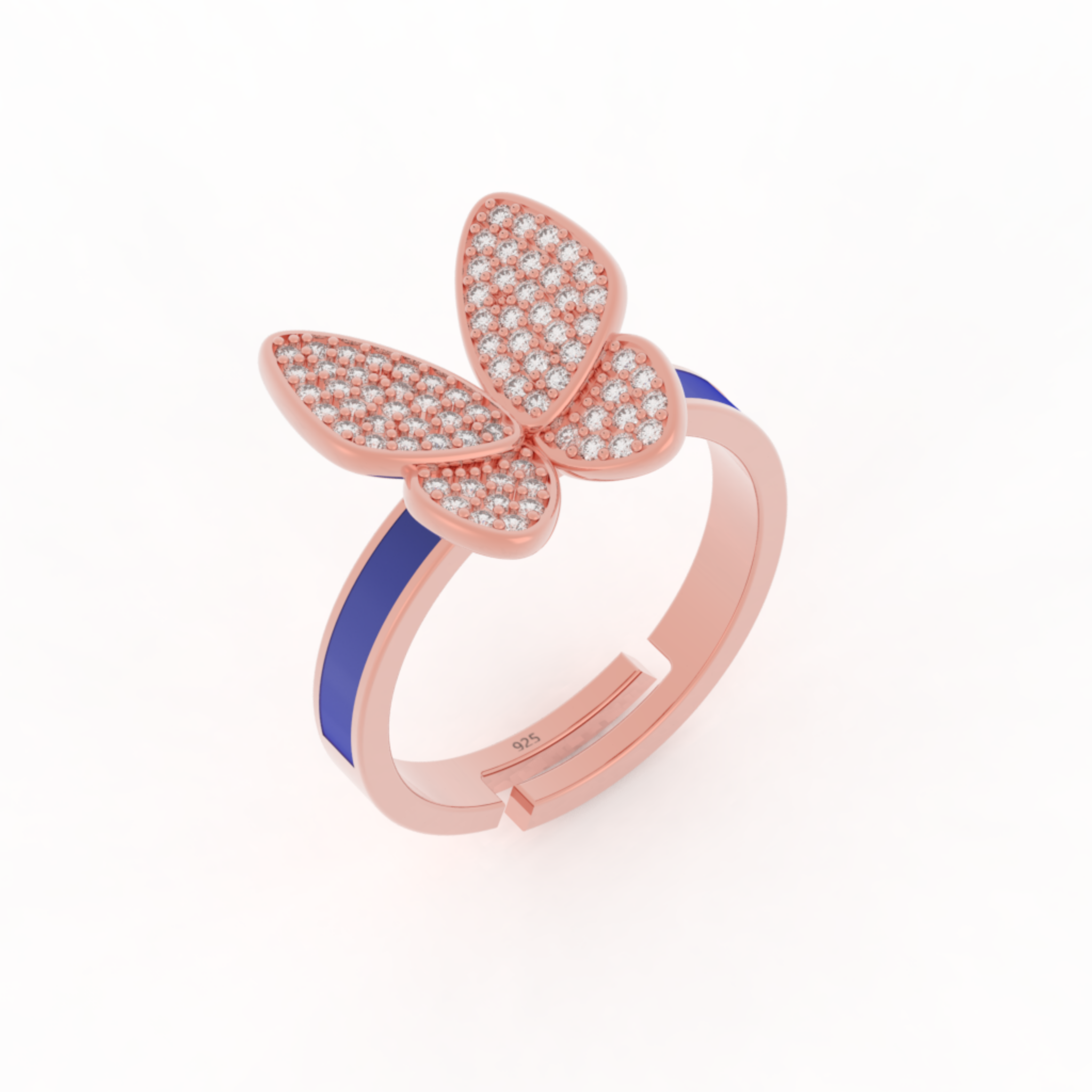 Women Personalised Butterfly Ring- Hallmarked 925 Sterling Silver sterlyn 925